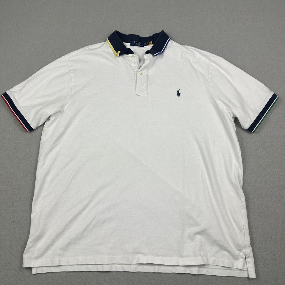 Polo Ralph Lauren Polo Shirt Men 3XLT White Short Sleeve Classic Fit Cotton